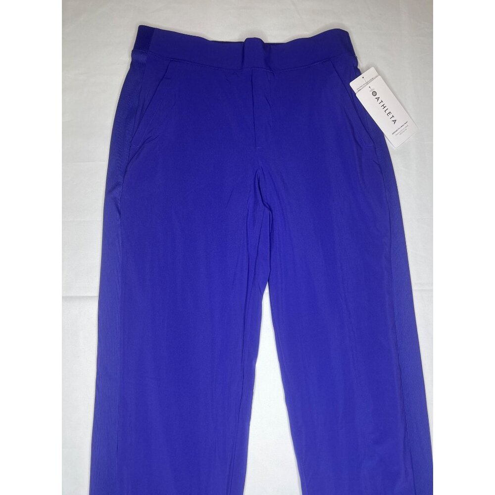 Athleta Womens Brooklyn Lined Pants Purple Ribbed Waist Size 6/T - Picture 6 of 16